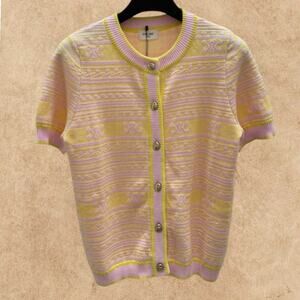 CELINE Women's Yellow Short Sleeve